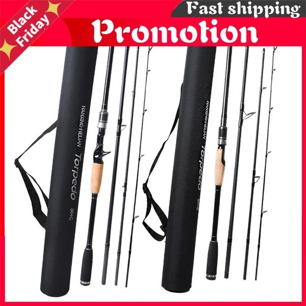 

boat fishing rods travel rod carbon spinning casting lure 2.1 2.4 2.7m 3m m power 4 sections vara de pesca carp pole