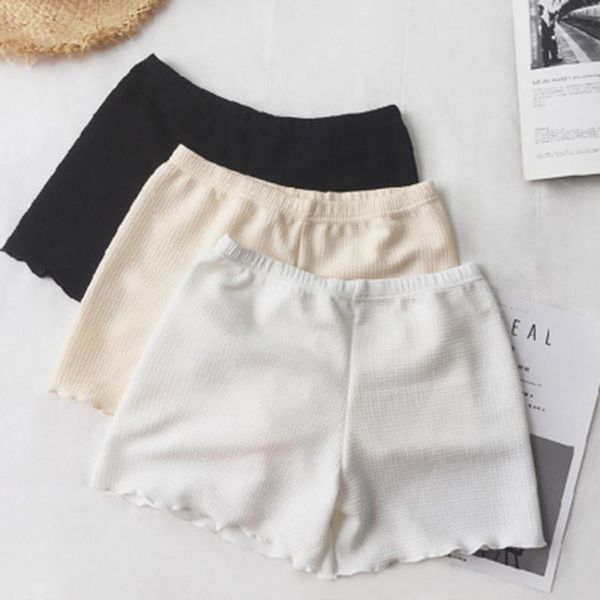 

summer ice silk outer women shorts wear anti light thin section white leggings, White;black