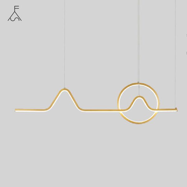 

nordic modern chandelier geometric lines dining room led chandeliers gold bar counter creative suspension lamp lighting fixtures pendant lam