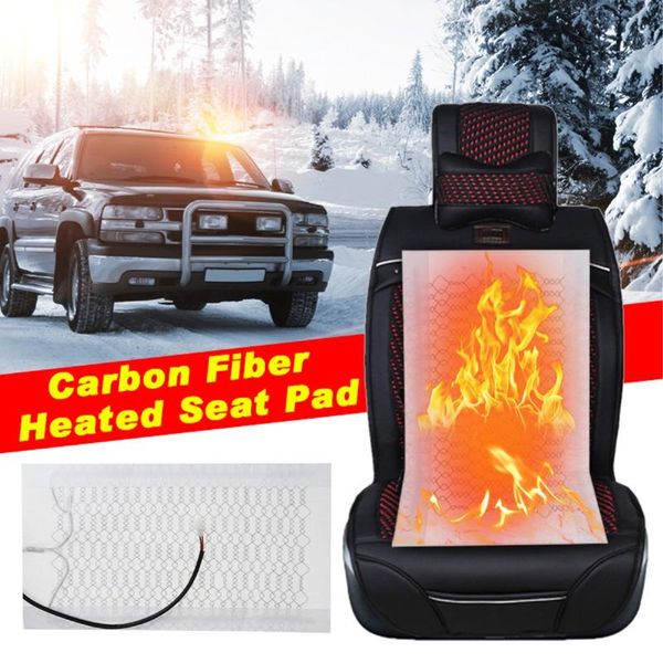 

car seat covers universal 12v carbon fiber heated pad for heater auto heating mat winter warmer vehicle