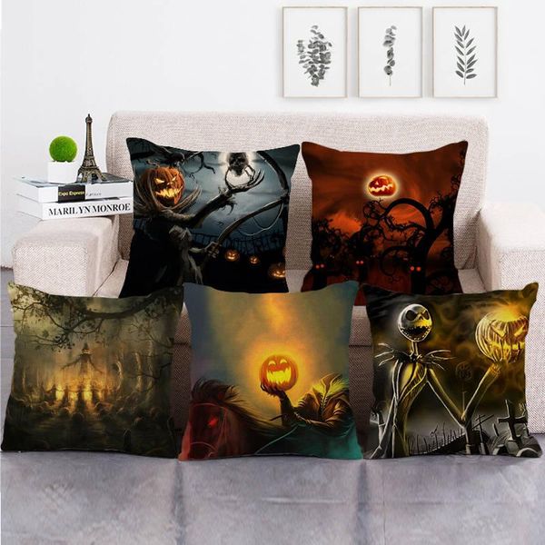 

cushion/decorative pillow 45cm*45cm pumpkin ghost of halloween high quantity cushion cover linen/cotton sofa decorative case