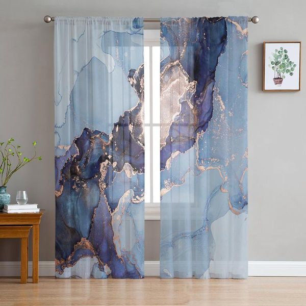 

curtain & drapes marble texture ink sheer curtains for living room bedroom home decor chiffon voile christmas