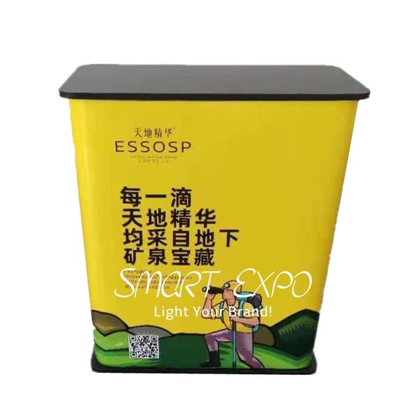 

trade show display podium table retail supplies with custom graphic print