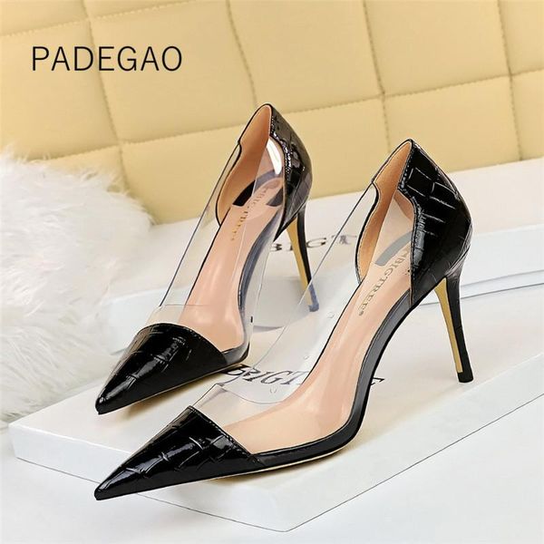 

womens shoes 2021 pu casual high heels party night fashion dress, Black