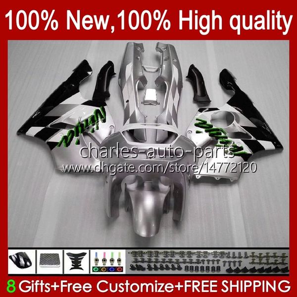 Кузов для Kawasaki Black Silvery Ninja ZX 6R 636 600cc 600 CC ZX 6 R ZX-6R ZX600C 94-97 Body 50HC.140 ZX-636 ZX600 ZX6R 94 95 96 97 ZX636 1994 1995 1996 1997