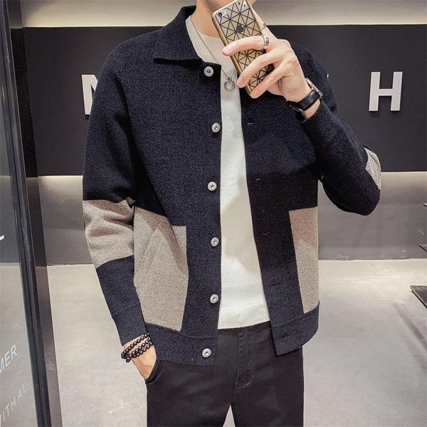 

men's wool & blends 2021 spring autumn fashion woolen short jackets male long sleeve warm outwear ladies plus size solid coat o659, Black