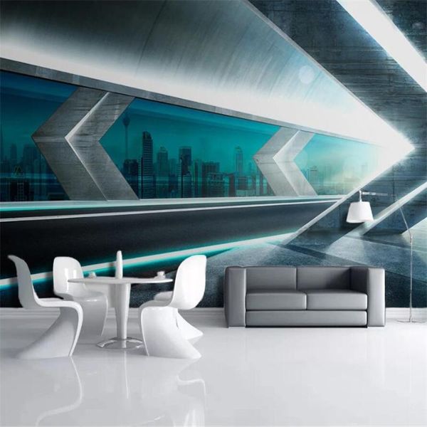 

wallpapers milofi custom 3d wallpaper mural technology urban highway space restaurant living room bedroom background wall decoration wallpa