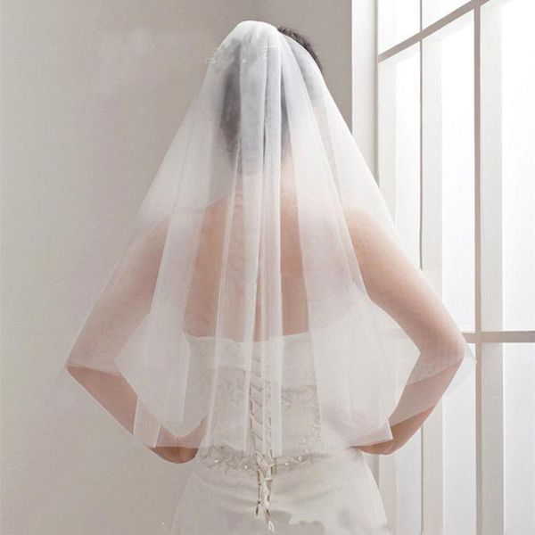 

bridal veils short simple wedding veil white with comb two layer, Black