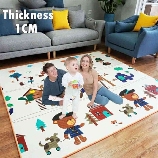 

baby play mat waterproof xpe soft floor playmat foldable crawling carpet kid game activity rug folding blanket educational toys 210402