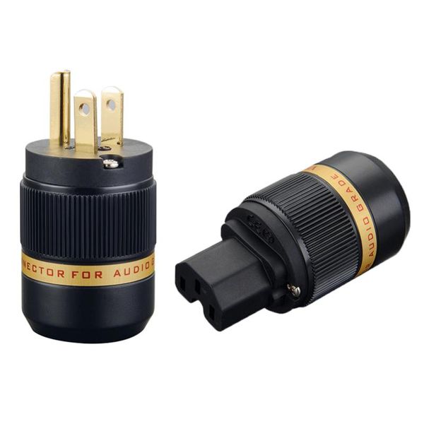 

smart power plugs viborg vm501g+vf501g us plug pure copper gold plated audio connector iec diy cord cable