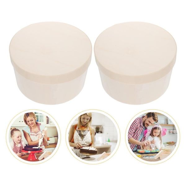 

gift wrap 2pcs 4 inch cake carrier creative wood box for bakery pie dessert pastry
