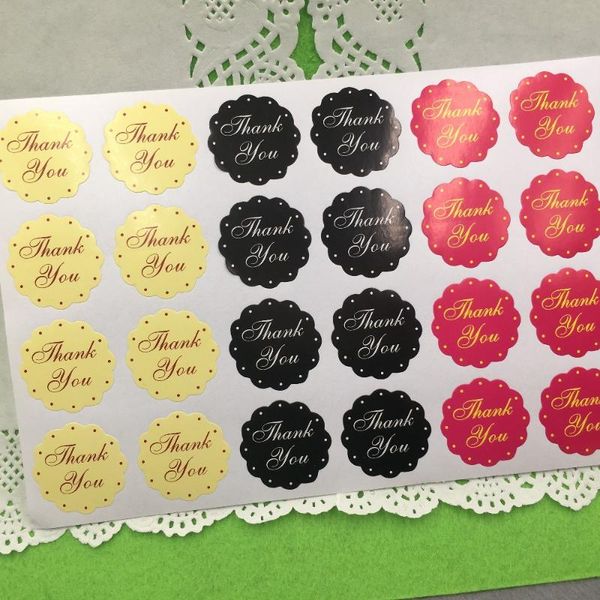 

gift wrap 120pcs/lot 3 colour 'thank you' self-adhesive stickers kraft label sticker for diy hand made gift/cake/toy/candy