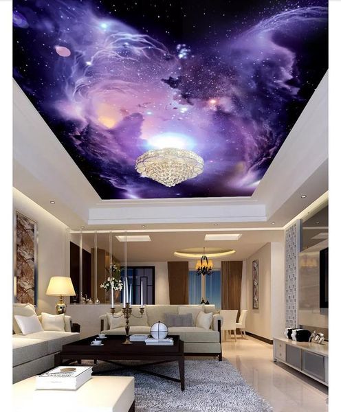 Tapeten Benutzerdefinierte 3D-Deckentapete Sky Mural Dazzling Star Fresken für Wohnzimmer Wanddekoration Malerei