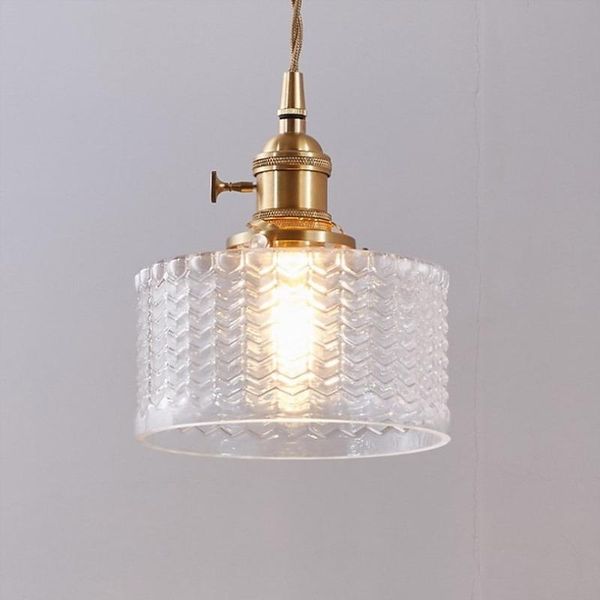

pendant lamps vintage lights ripples glass copper lamp modern light bedroom brass indoor lighting mj1014
