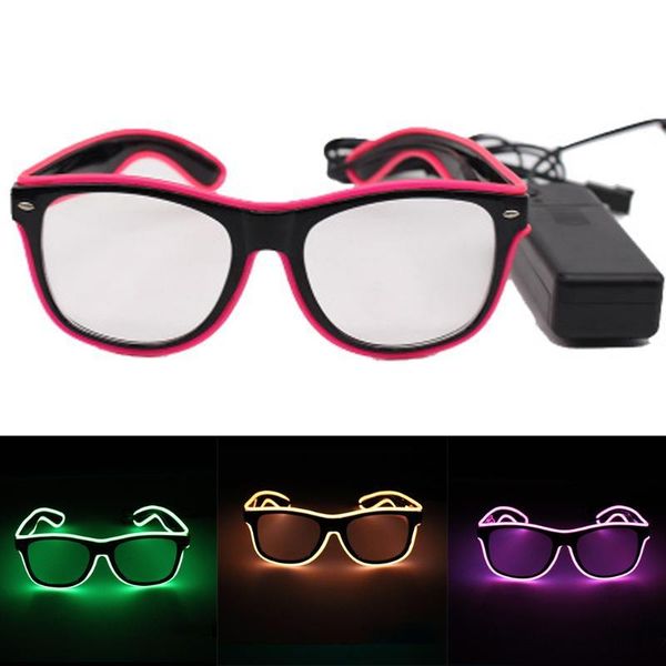 

party decoration flashing glasses el wire led glowing supplies lighting novelty gift bright light festival glow sunglasses uyhk