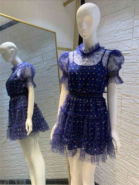 

a line short sleeve spring arrive nevy blue women es sequined mini lace volie beach holiday, Black;gray