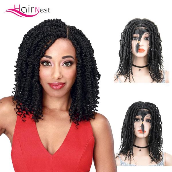 

synthetic wigs hair nest diy twist lace crochet braided box braids frontal blonde black ombre