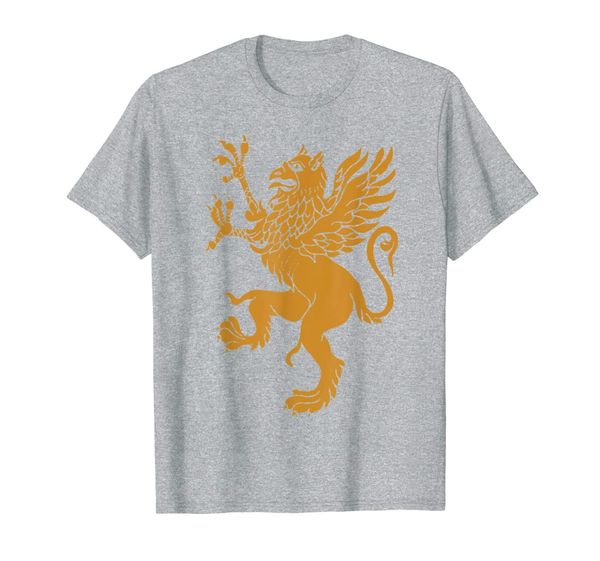 

griffin shirt, gold eagle lion medieval bird welsh tshirt, White;black