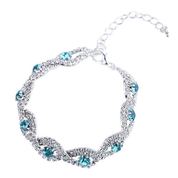 

luxury lady adjustable charm bracelet bridesmaid jewelry celeste crystal geometric shape copper link chain wedding gift link,, Black