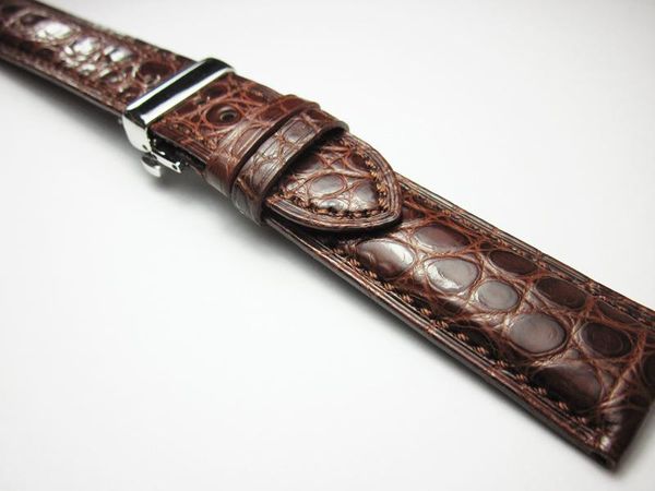 

watch bands crocodile genuine leather band 19 20mm 21mm 22mm strap butterfly buckle watchband belt bracelet, Black;brown