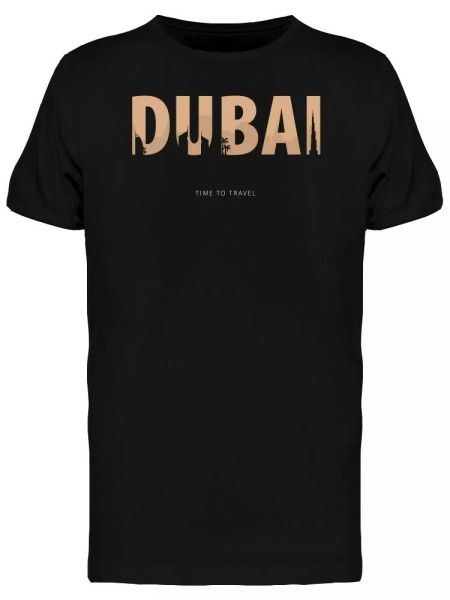 

dubai travel bunner men's tee -image by shutterstock, White;black