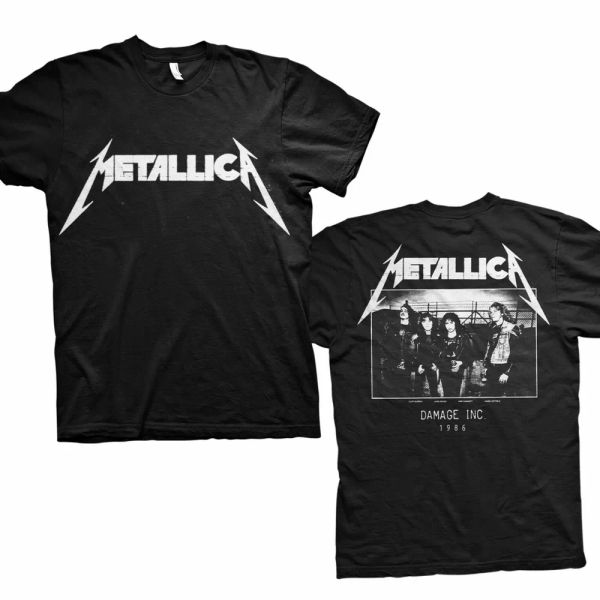 

official metallica t shirt master of puppets p black classic rock metal band, White;black