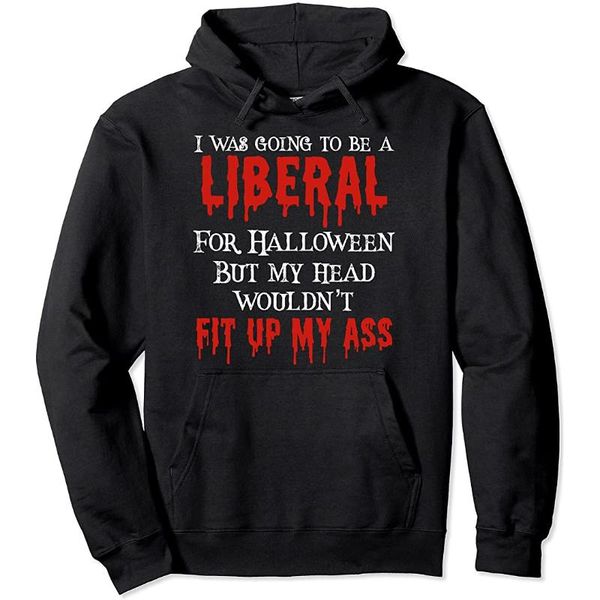 

men's hoodies & sweatshirts i was going to be a liberal for halloween democrat funny pullover hoodie, Black
