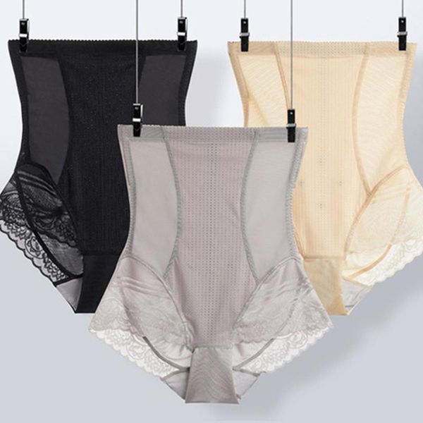 

women's panties women lace high fit waist underwear body shaping lingerie slimming tummy control pants, Black;pink