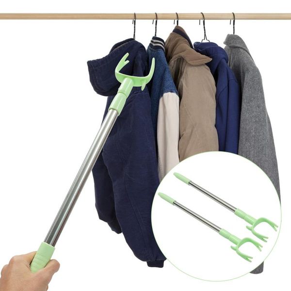 

hangers & racks 2pcs retractable clothes pole sturdy drying rod durable fork