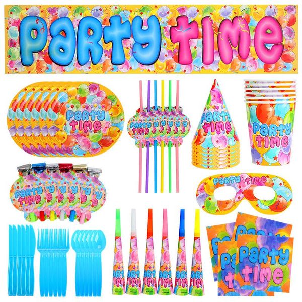 

disposable dinnerware party time baby shower birthday supplies cups plates hats straws tableware christmas decor flags wedding