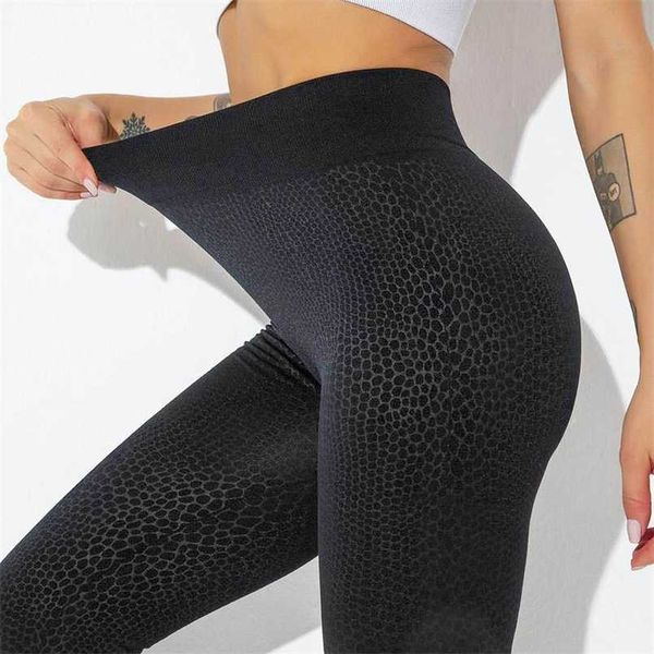 Leopar Baskılı Tayt Kadın Spor Salonu Fitness Leggins Push Up Kış Siyah Spor Legging Bayanlar Karın Kontrol Egzersiz Legins Kadın 211215