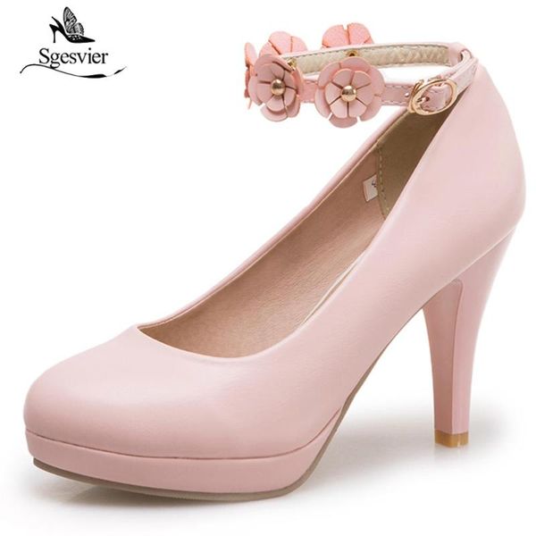 

high thin heel women pumps quality soft leather party shoes round toe ankle strap size 34-43 ox244 dress, Black