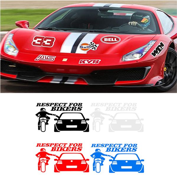 

car respect for bikers sticker funny auto stickers skateboard decals for vehicle motorcycle luggage bike accessories