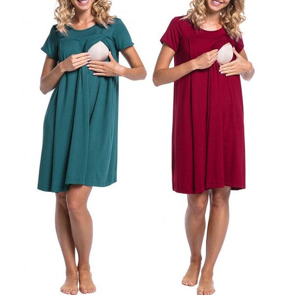 

maternity dresses dress for women dreastfeeding short sleeve nursing suitable childbirth in the, White