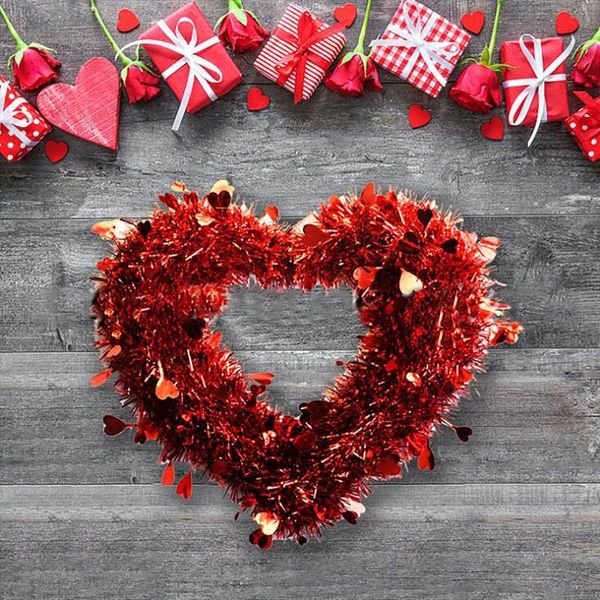 

valentine's day heart wreath wedding birthday party wall hanging garland window door decorative festival home decoration flowers & wrea