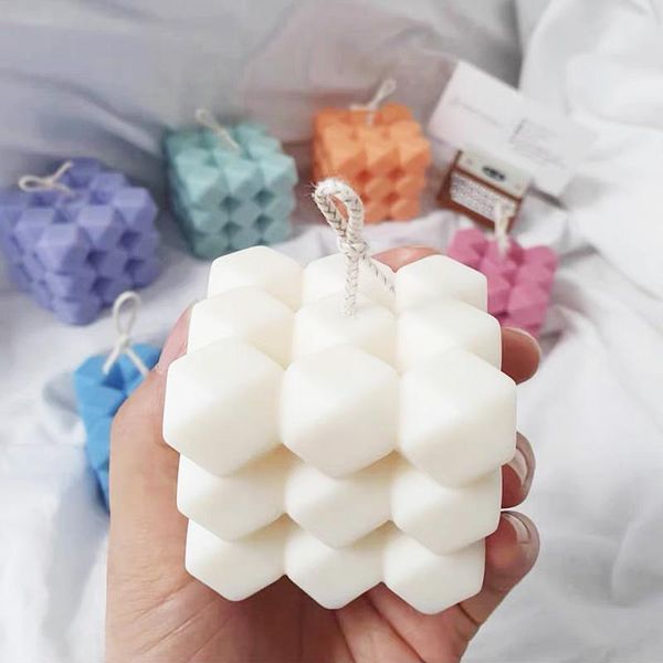 

craft tools cube diamond candle mold geometry rhombus scented making wax handmade soap silicone molds