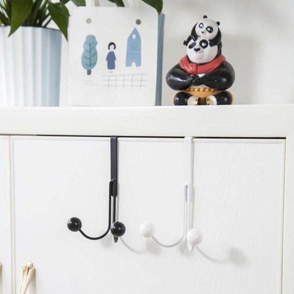 

hooks & rails wrought iron simple door nail-wardrobe suitable for kitchen closet double hanger