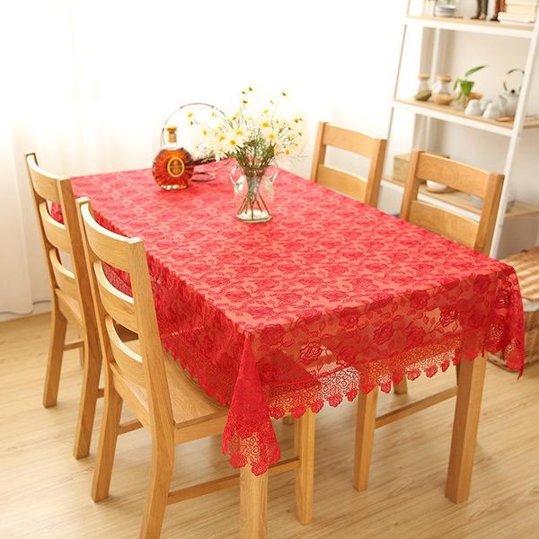 

table cloth wishing tree coffee peony pattern lace tablecloth rectangular sale sequin red