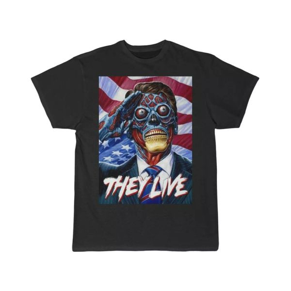 

they live pledge of allegence men's short sleeve tee, White;black