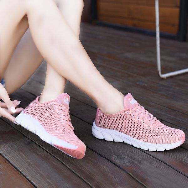 

fashion 2021 off men women sports running shoes solid color breathable outdoor runners pink knit tennis sneakers size 35-44 wy30-928