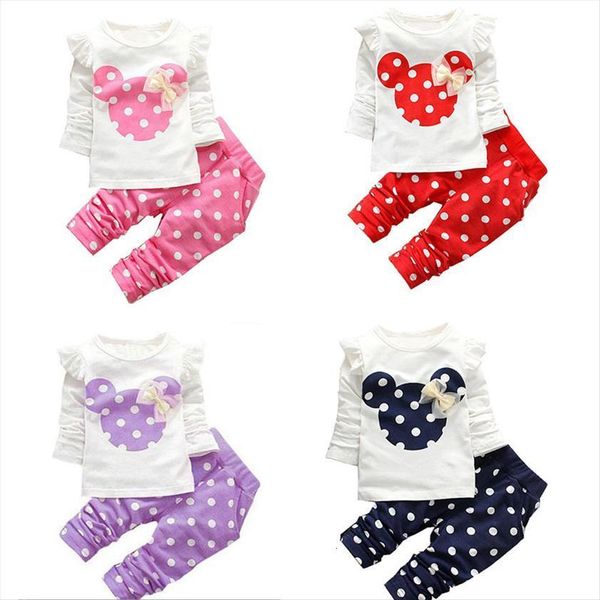 

0 4year baby girls t shirt kids spring clothes rabbit sleeve cotton clothing children suits outfit pants 2pcs, White