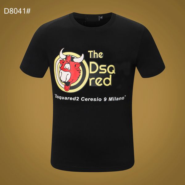 

new dsq phantom turtle 2020fw new mens designer t shirt italy fashion tshirts summer dsq pattern t-shirt male 100% cotton d8, White;black