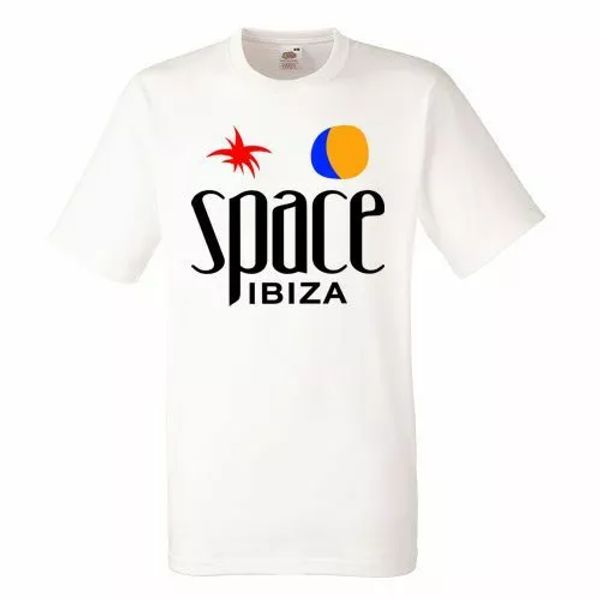 

space ibiza logo white mens t-shirt men rock band tee shirt, White;black