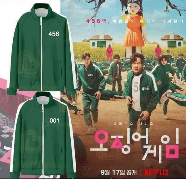 

women's hoodies & sweatshirts game of squid men's jacket woman streetwear hip hop pullovers harajuku pants fall boys outwear in1v, Black