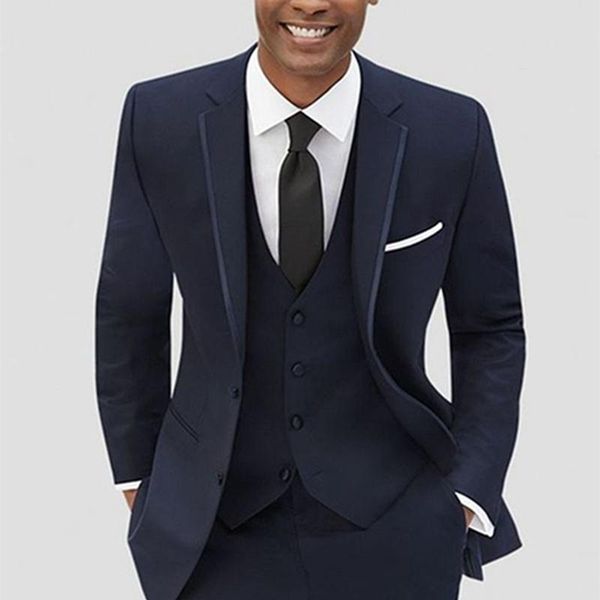 

men's suits & blazers latest coat pant designs navy blue formal custom groom blazer suit wedding men 3 piece slim fit terno jacket+vest, White;black