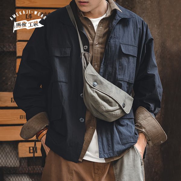 

men's polos maden autumn brown shirts for men long sleeve vintage oversized shirt causal solid pocket cotton clothing coat jacket, White;black