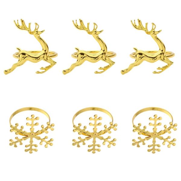 

napkin rings 6 pcs xmas clips exquisite tissue alloy holders (golden)