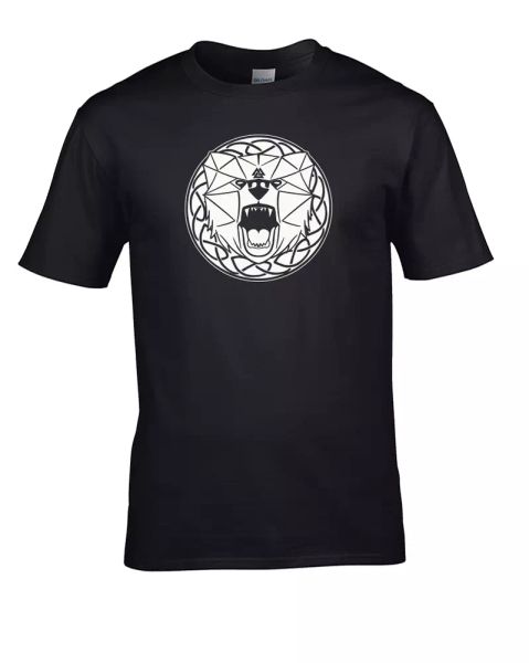 

norse bear viking war beast- boy's youth t-shirt, White;black
