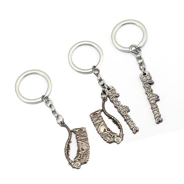 

keychains game bloodborne ps4 games saw keychain pendants metal keyring chaveiro accessory, Silver