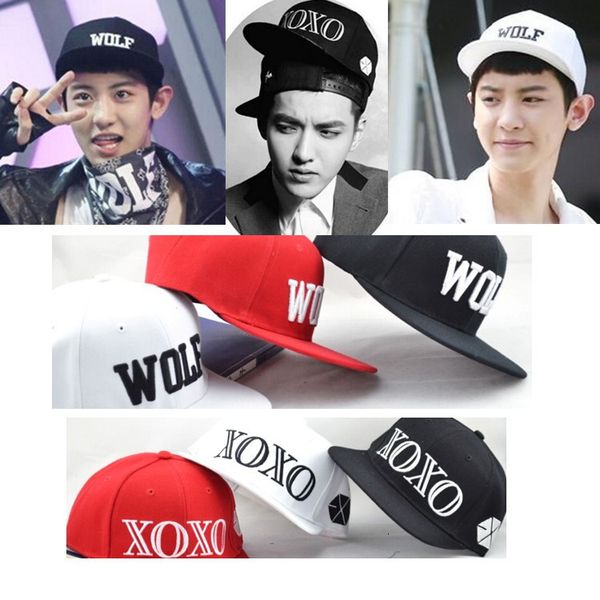 

wol hip hop flat brim youth baseball fashion hat, Black;white